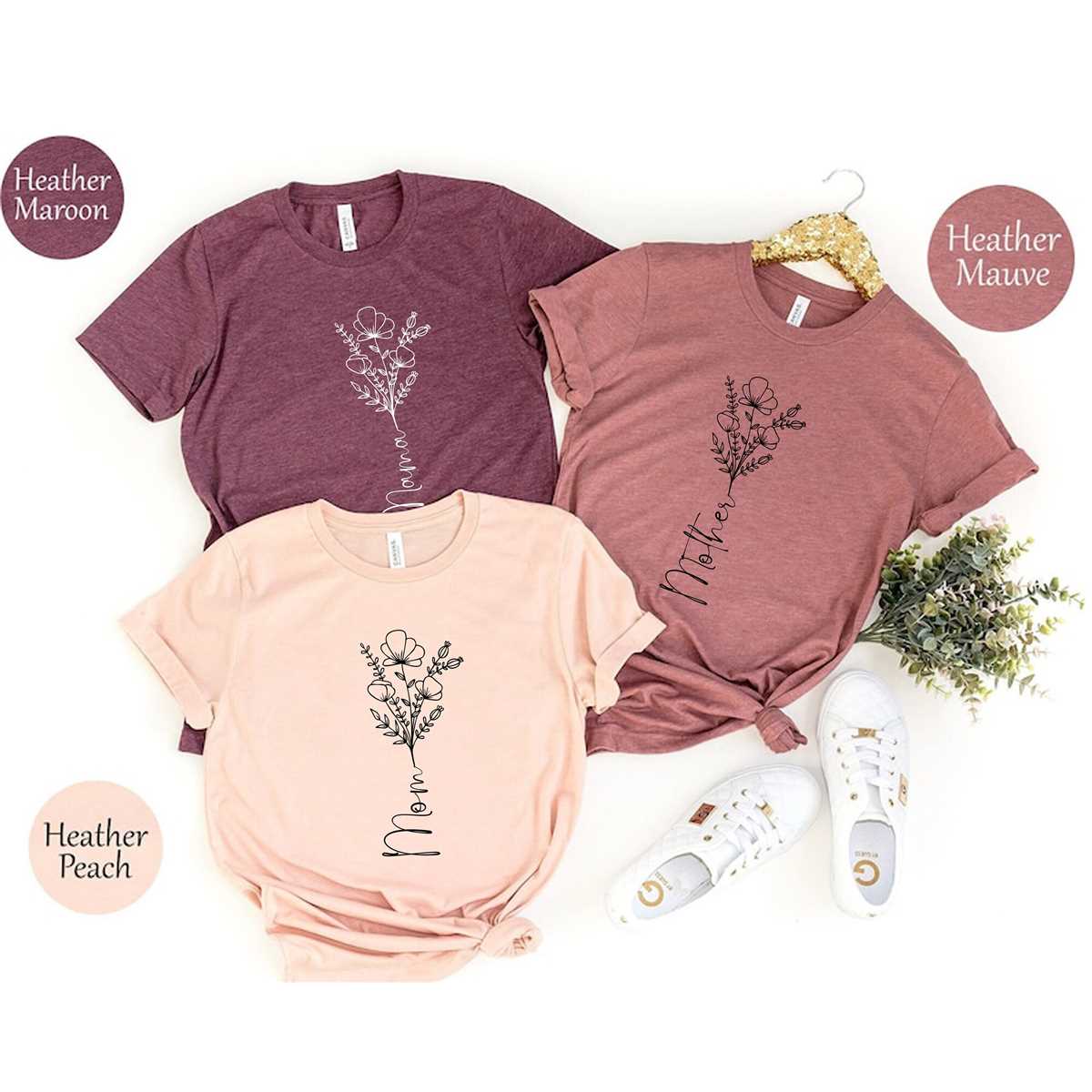 Mama Flower Shirt, Mom Shirt, Mama T- Shirt, Mommy Shirt, Premium Shirt