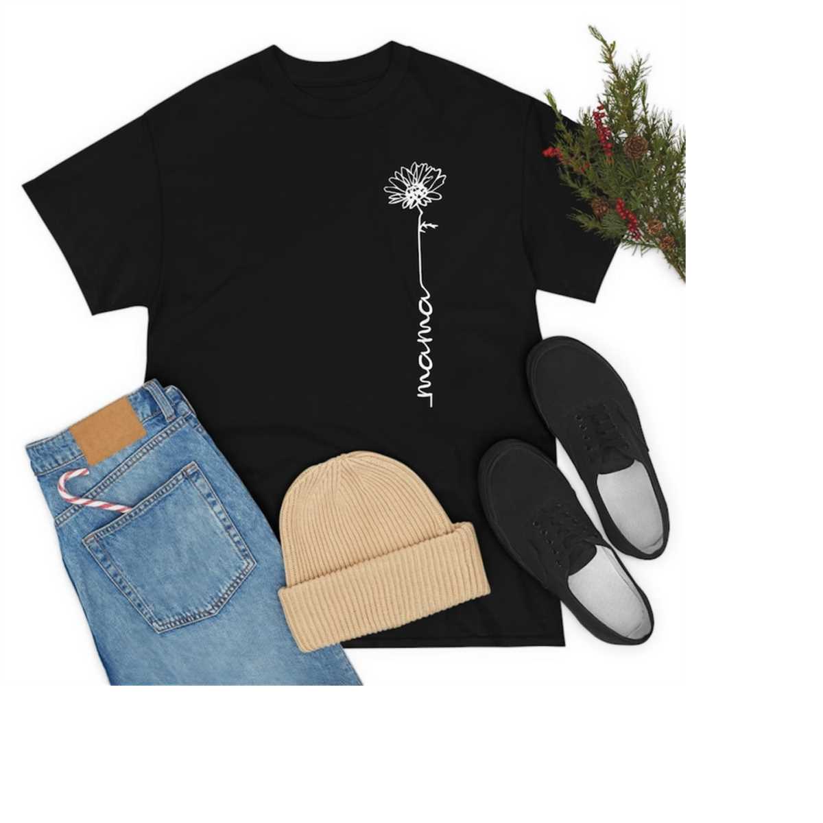 Mama Flower Shirt, Mom Shirt, Mama T- Shirt, Premium Shirt