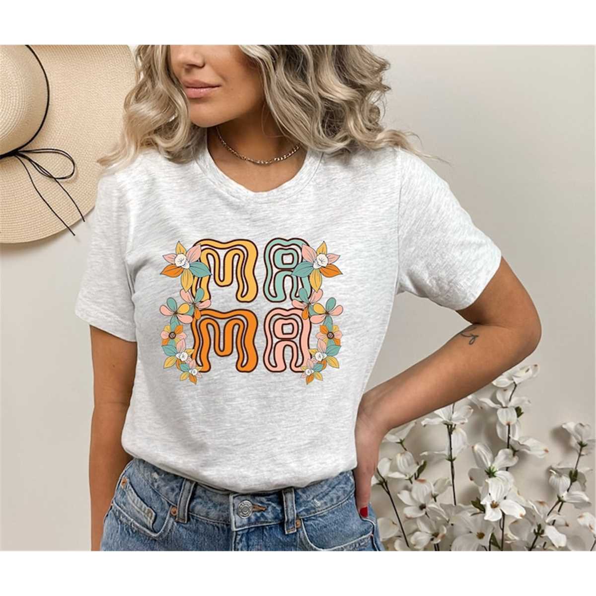 Mama Flowers Shirt, Mom Shirt, Mama Shirt, Grandma Tee , Mother'S Day Shirt, Mother'S Day Gift