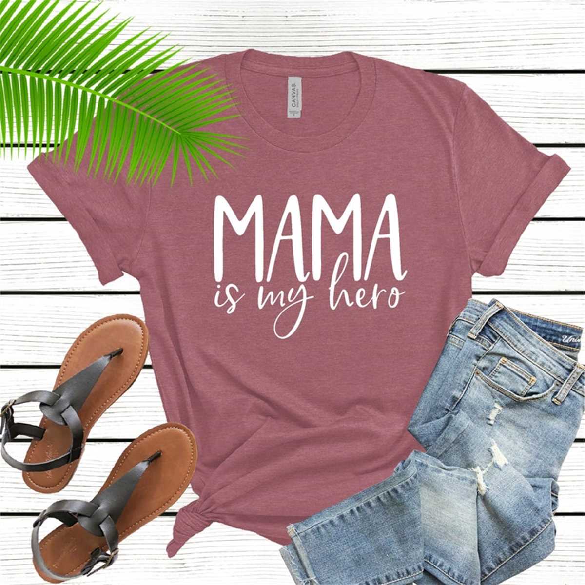 Mama Is My Hero Shirt. Mom Est T-Shirt, Mom Shirt, Mama T- Shirt, Premium TShirt