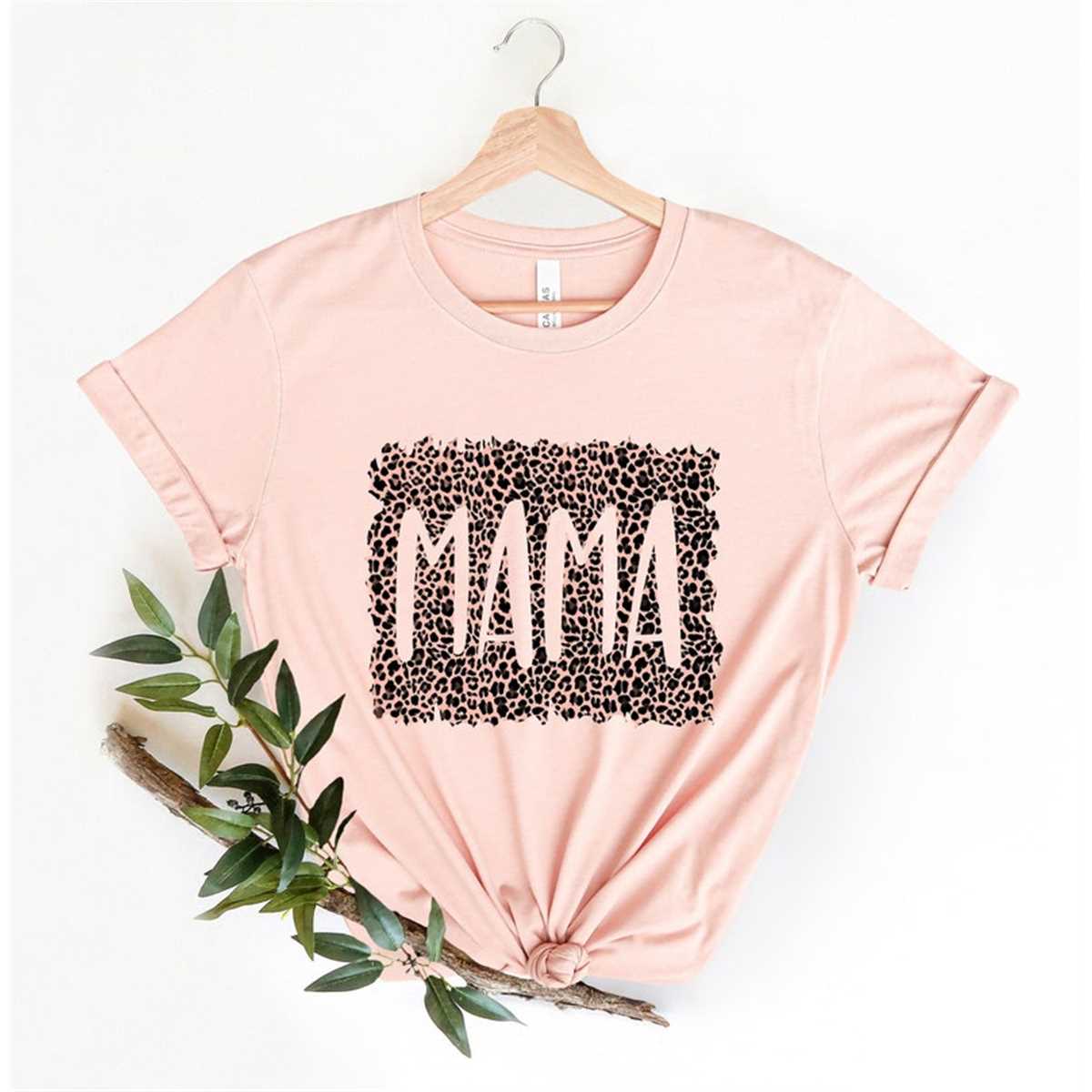 Mama Leopard Print T-Shirt, Mom Shirt, Mama T- Shirt, Premium Shirt