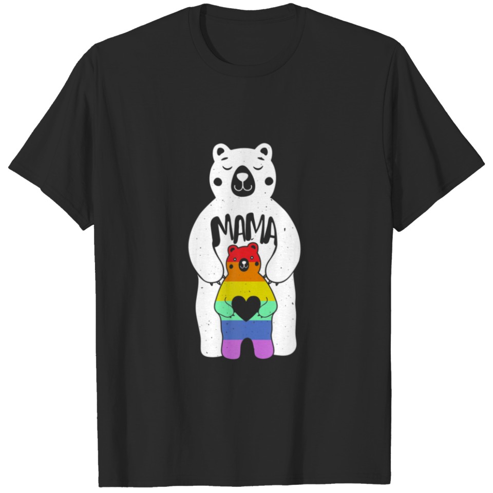 Mama - Lgbtq Pride Month Big Lgbt Rainbow Bear Gif T-Shirt