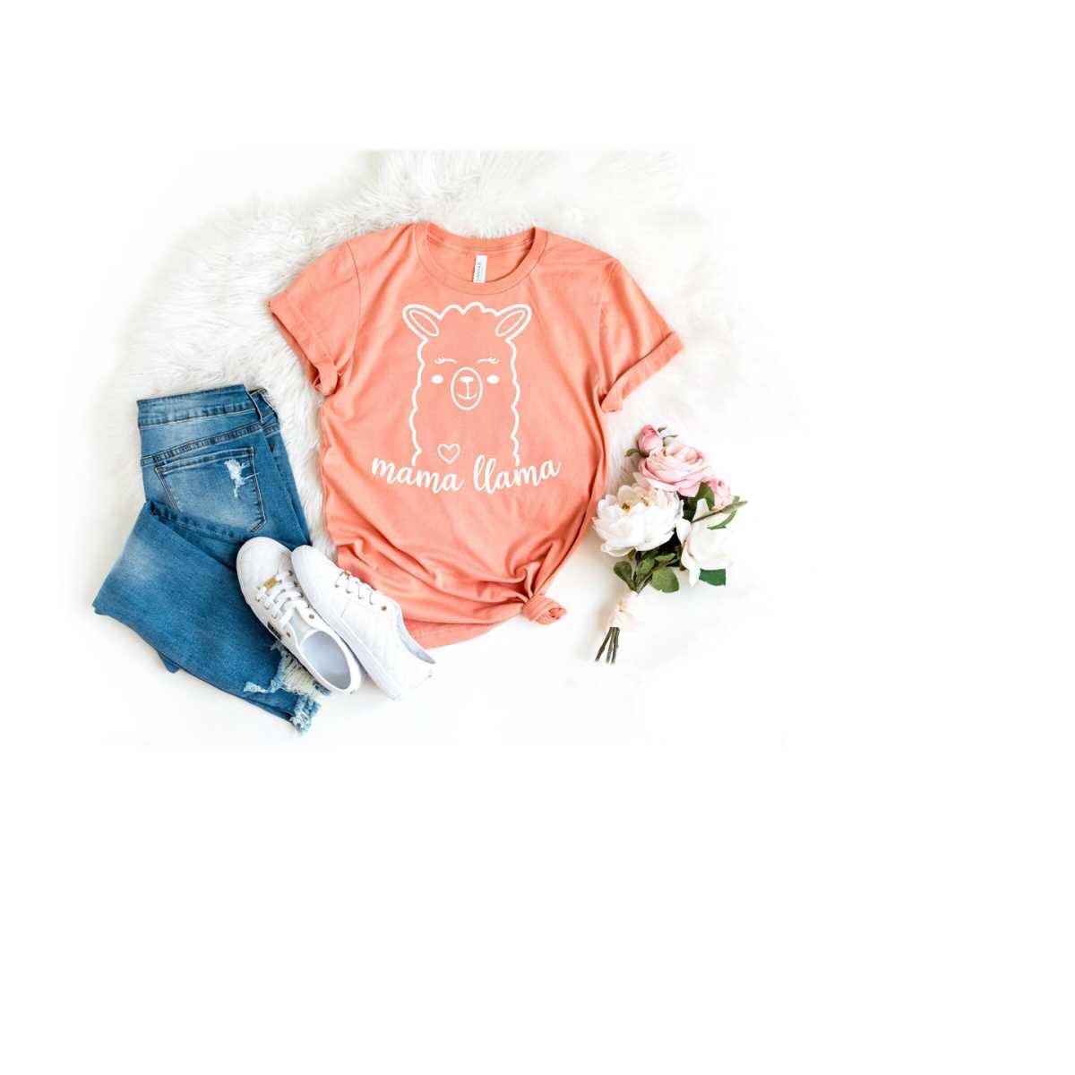 Mama Llama T-Shirt, Mom Shirt, Mama T- Shirt, Premium Shirt