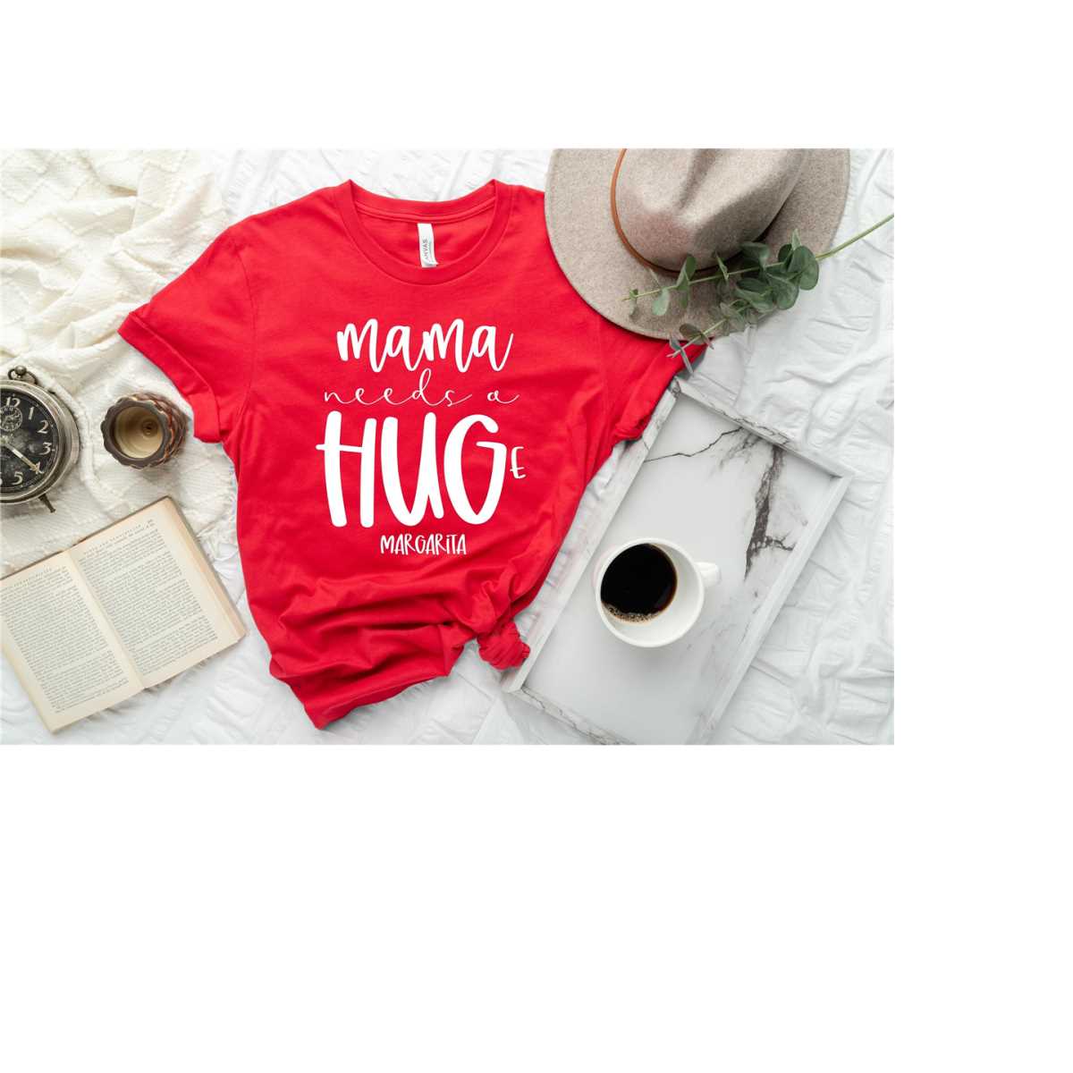 Mama Needs A Hug & Margarita T-Shirt, Mom Shirt, Mama T- Shirt, Premium Shirt