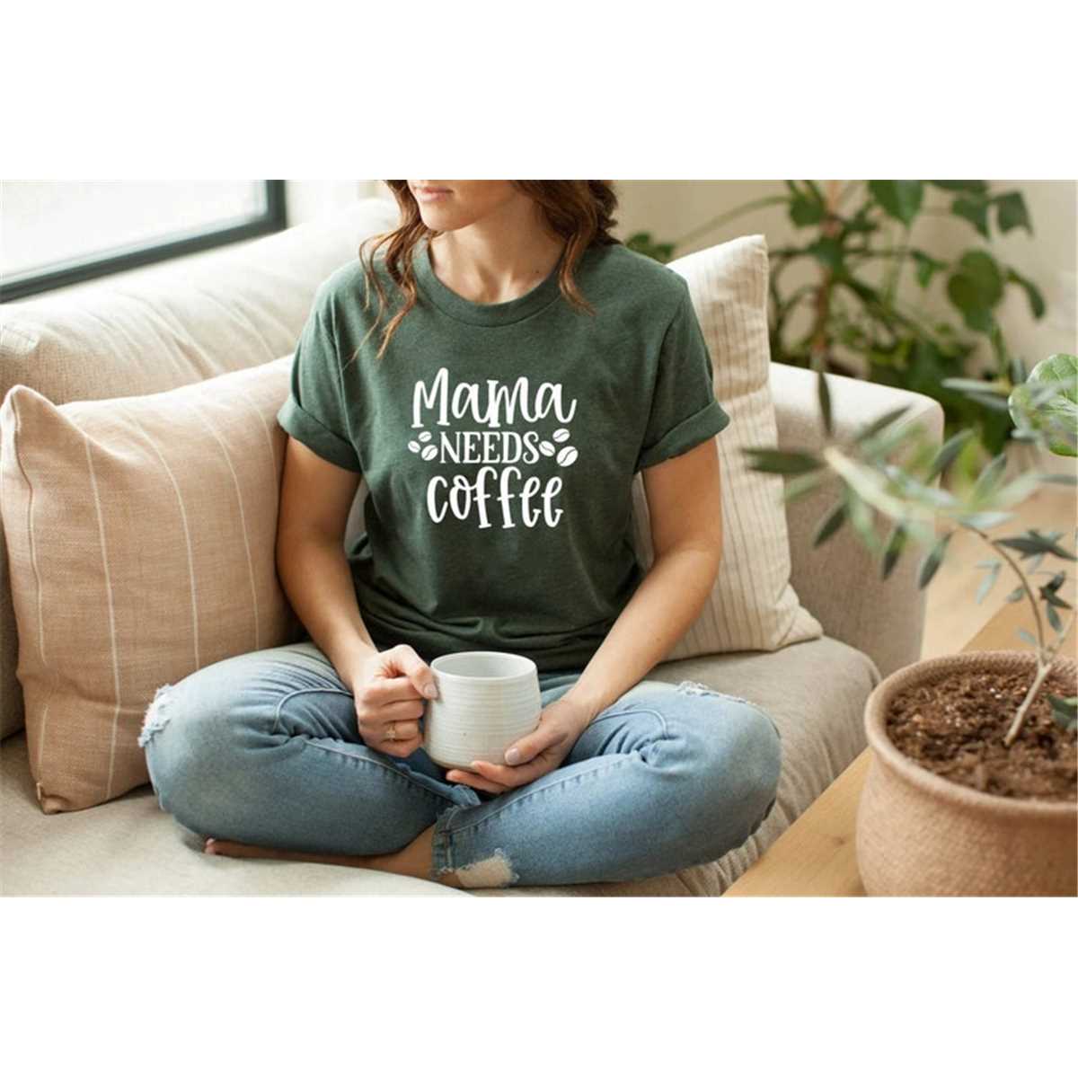 Mama Needs Coffee T-Shirt, Mom Shirt, Mama Shirt, Premium Shirt