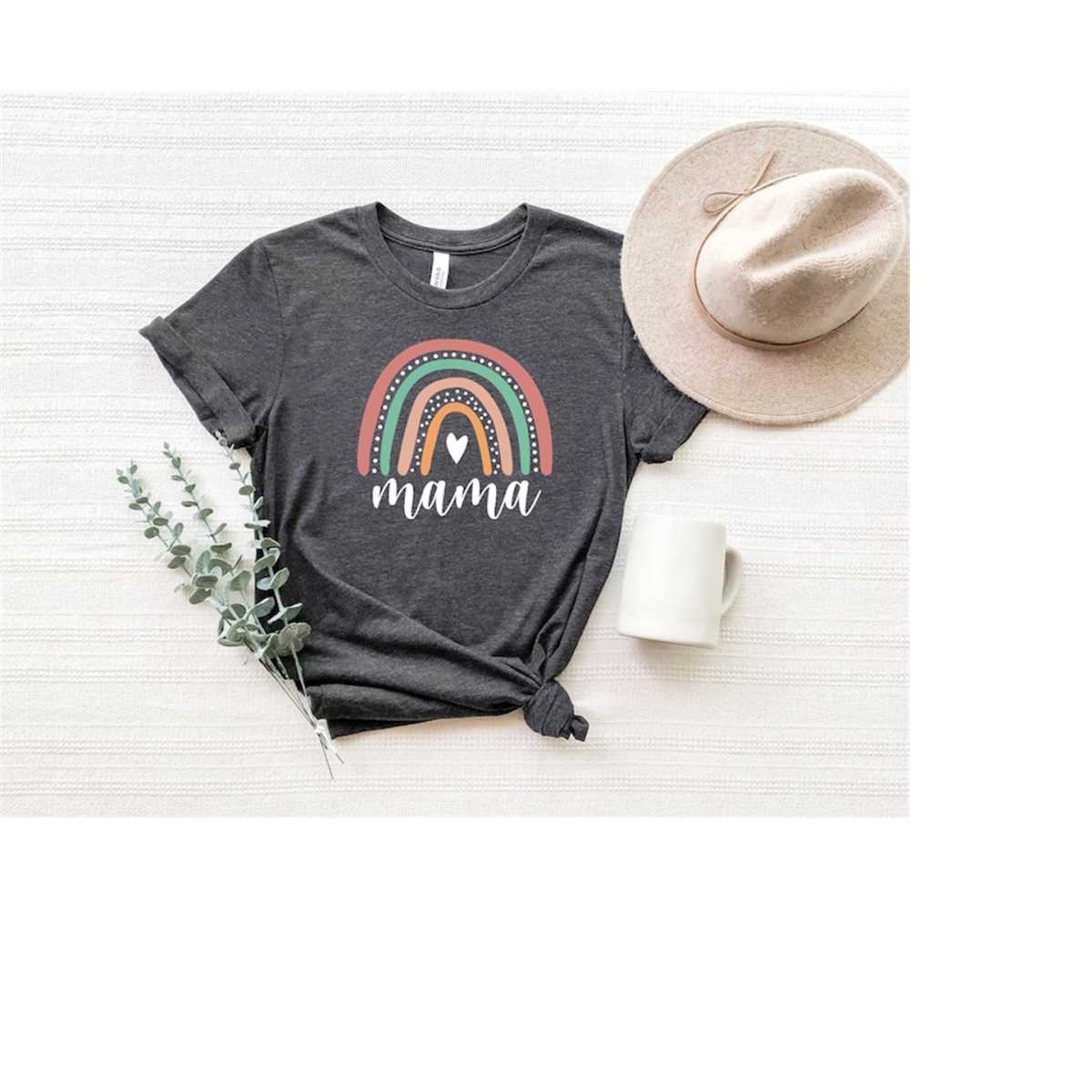 Mama Rainbow T-Shirt, Mom Shirt, Mama Shirt, Shirt For Mom