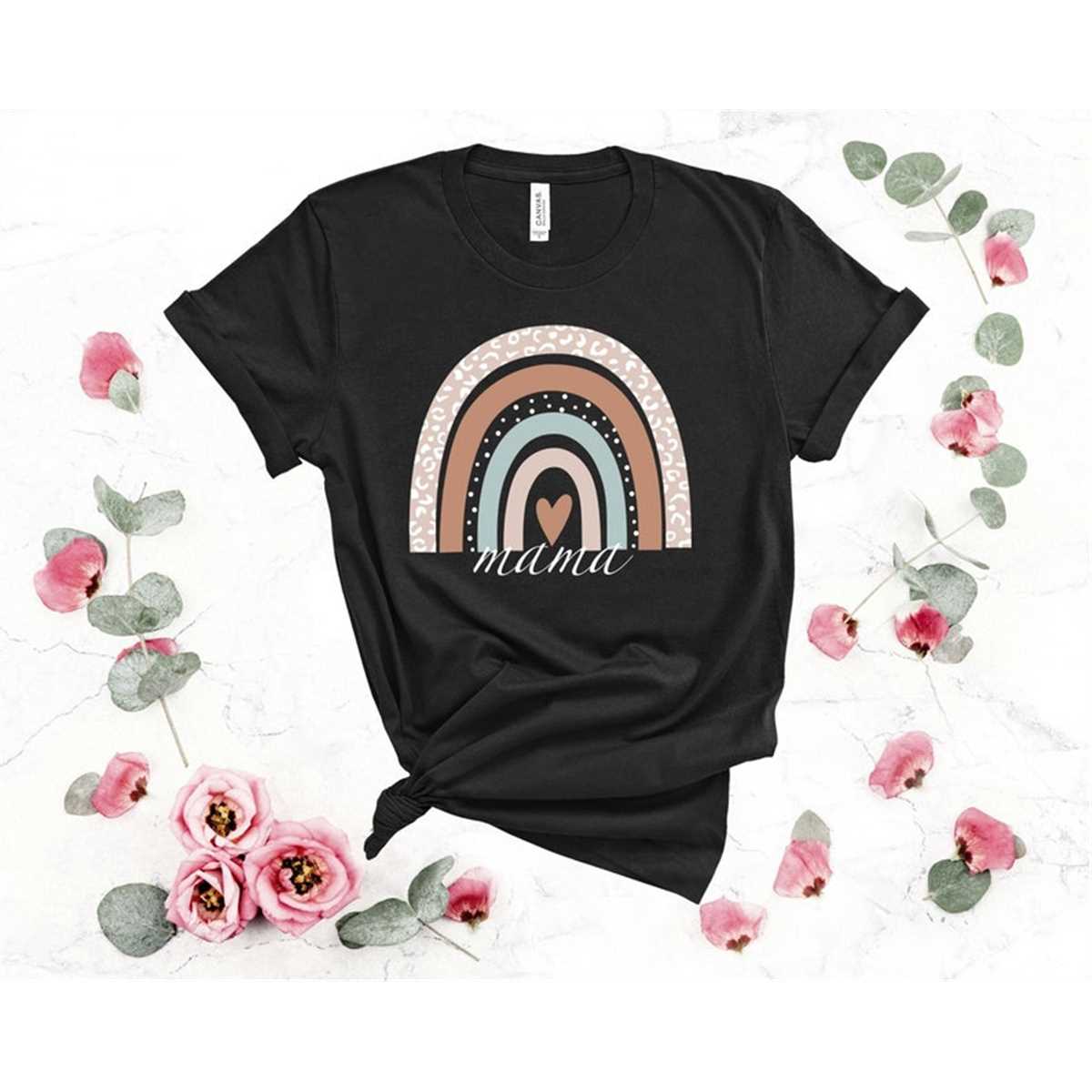 Mama Rainbow Tee , Mom Shirt, Mama Shirt, Mother'S Day Shirt, Mother'S Day Gift