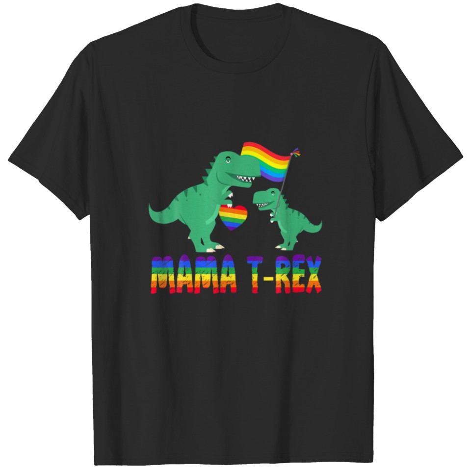 Mama Rex Dinosaur Lgbt Rainbow Pride Gay Lesbian T-Shirt