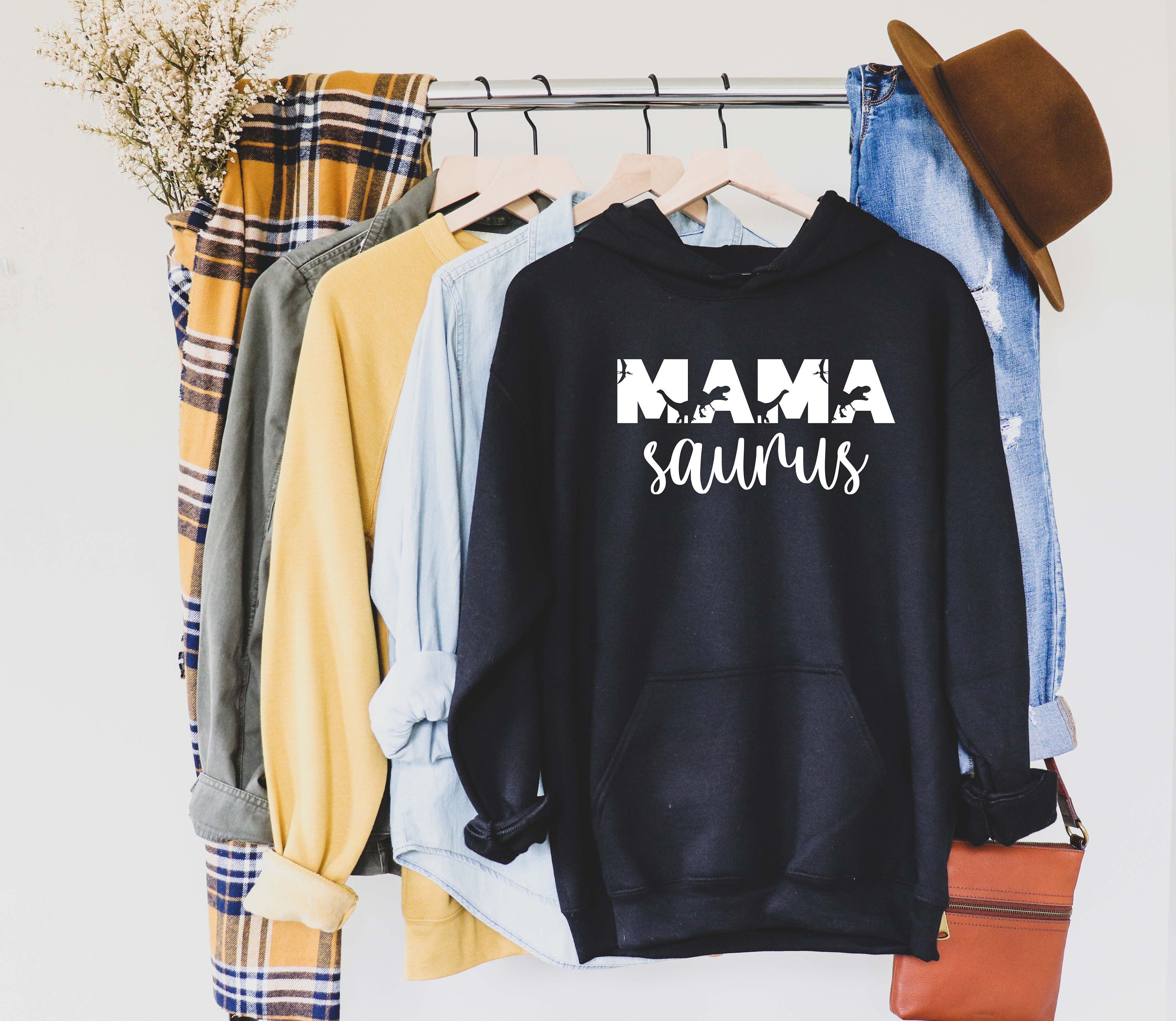 Mama Saurus Hoodie Shirt, Mom Shirt, Mama T- Shirt, Premium Shirt