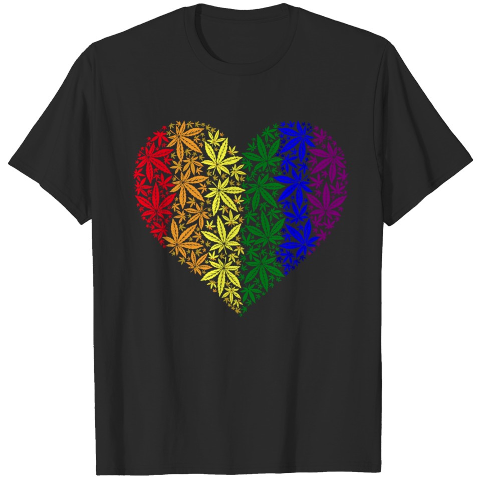 Marijuana Heart Funny Gay Pride Stoner Lgbt Gift M T-Shirt