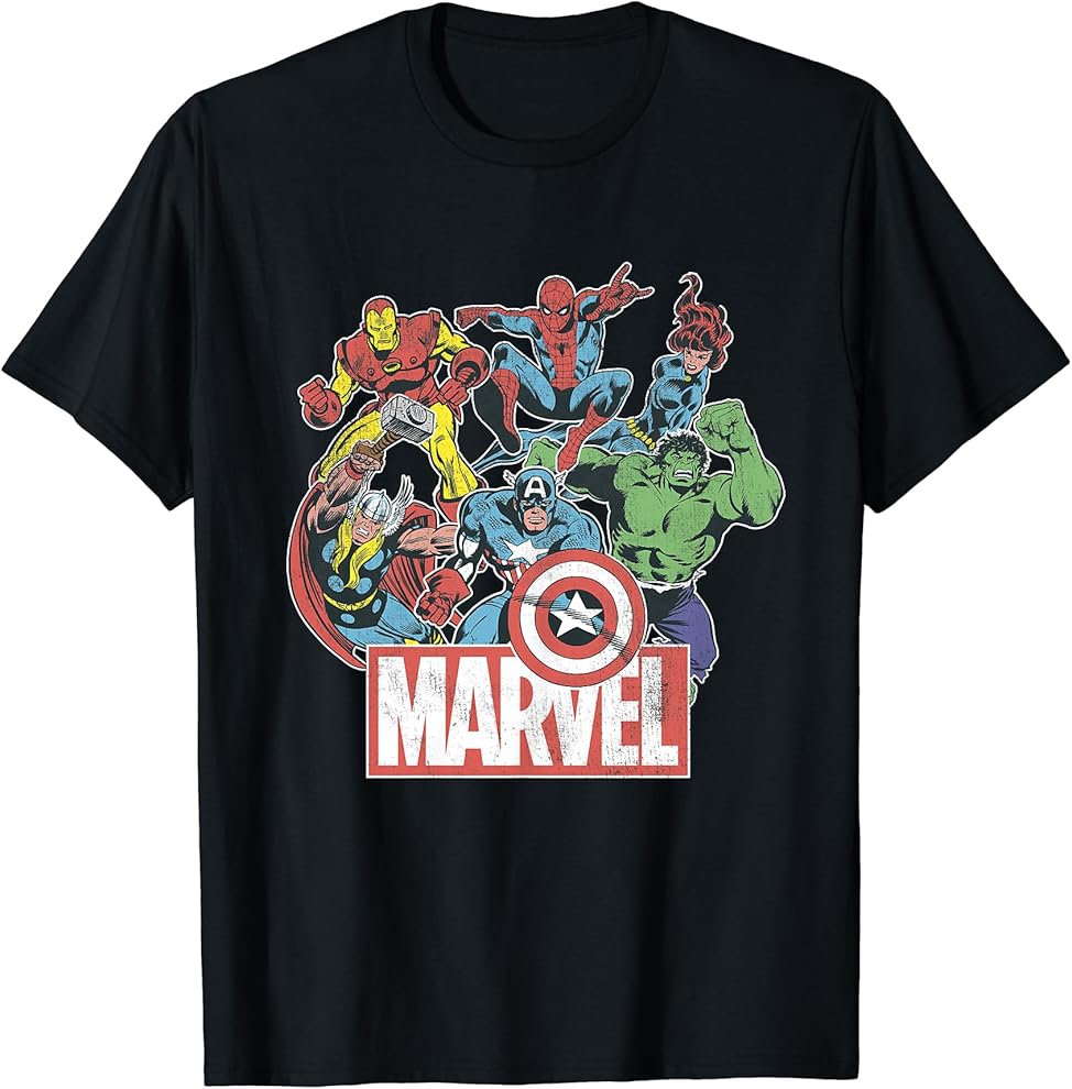 Marvel Avengers Team Retro Comic Vintage Graphic Shirt, Disney Shirt, Premium Shirt