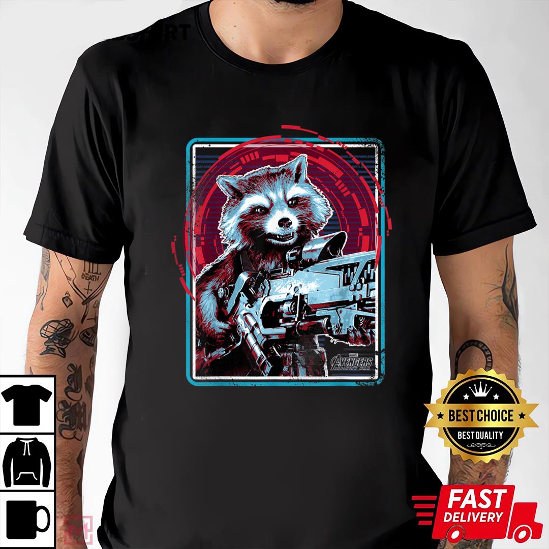 Marvel Infinity War Rocket Raccoon Digital Abstract T-Shirt, Premium Shirt