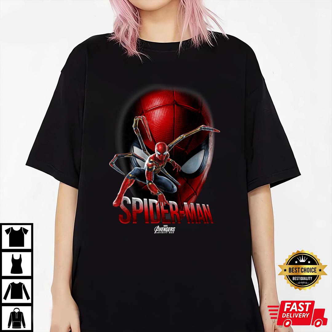 Marvel Infinity War Spider-Man Game Face Graphic T-Shirt, Premium Shirt