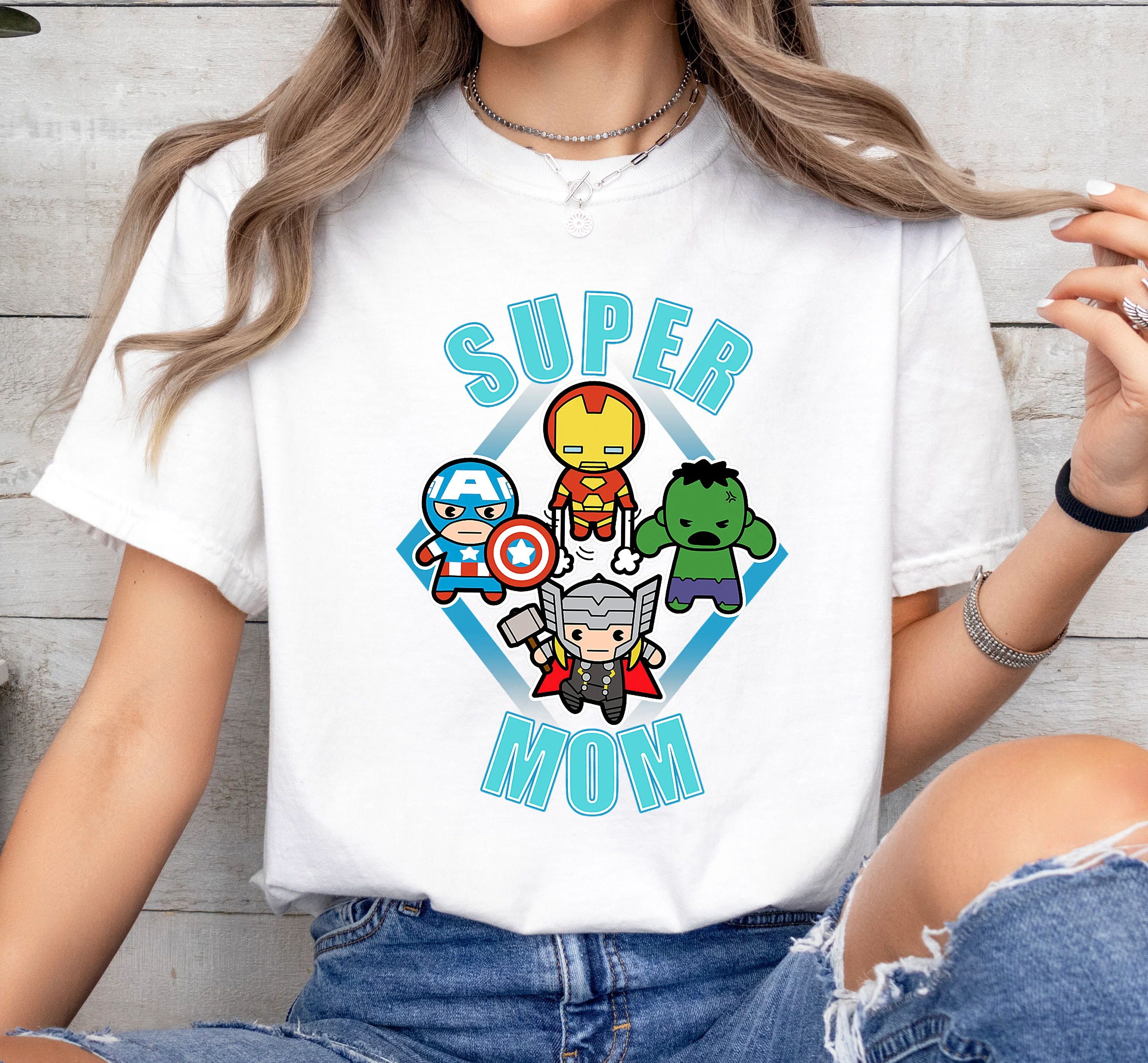 Marvel Mother'S Day Kawaii Team Super Mom Graphic Shirt, Mom Shirt, Mama Shirt, Mother's Day Shirt, Shirt For Mom