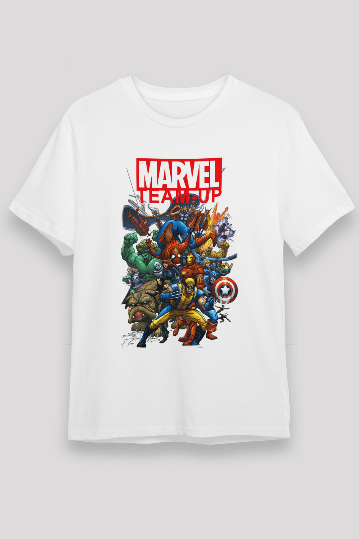 Marvel Team-Up White Unisex Graphic T-Shirt, Premium Shirt, Streetwear