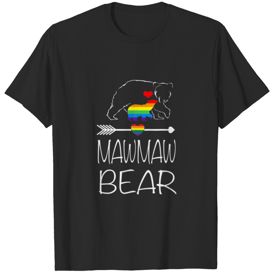 Mawmaw Bear Proud Mom Rainbow Flag Lgbt Pride T-Shirt