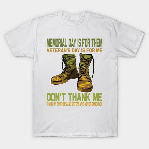 Memorial Day Is For Them Veterans Day Is For Me ..Veterans Day Gift T-Shirt July 4Th Tshirt, July 4Th Tee, Independence Premium Shirt