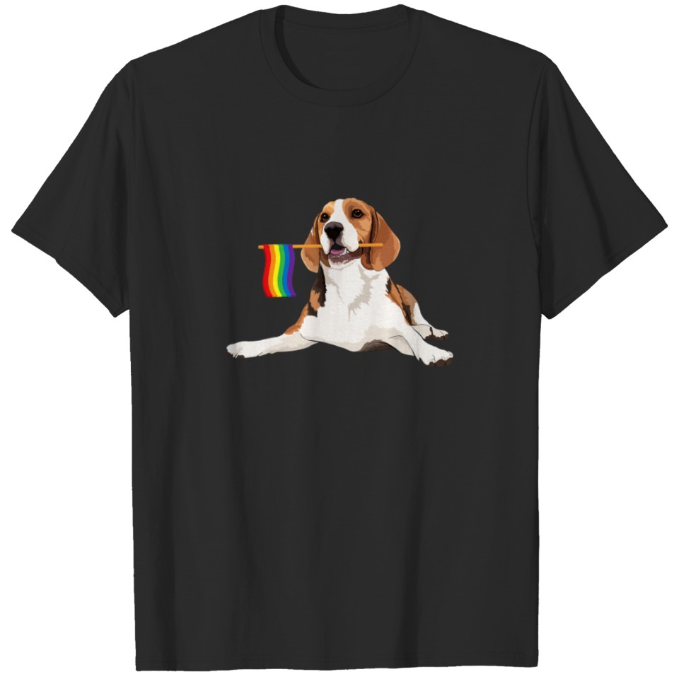 Men Women Kids Gay Pride Flag Beagle Shirt Lgbt T-Shirt