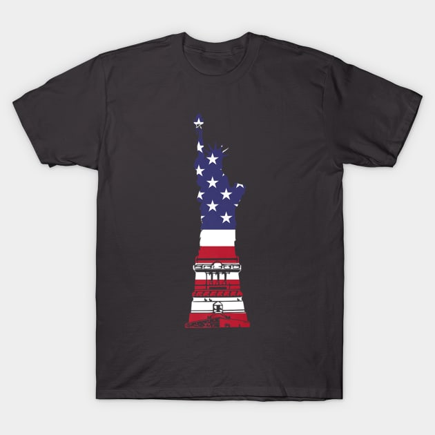 Mens Classic Statue Of Liberty American Flag Usa Patriotic T-Shirt July 4Th Tshirt, July 4Th Tee, Independence Premium Shirt