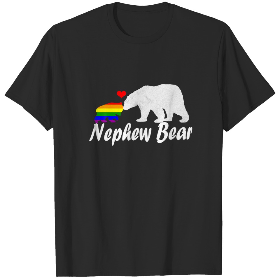 Mens Lgbt Nephew Bear Gay Pride Equal Rights Rainb T-Shirt