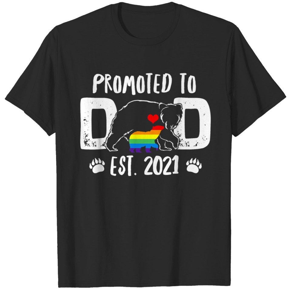 Mens Lgbt Promoted To Dad Daddy Bear Rainbow T-Shirt