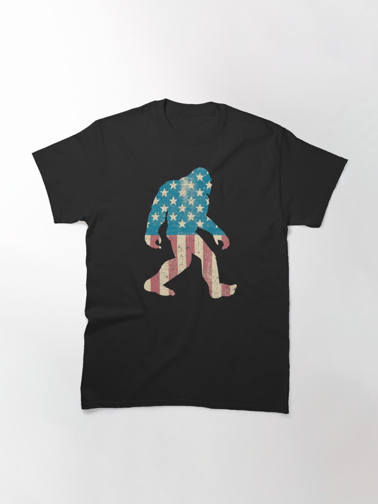 Merica American Flag Sasquatch Bigfoot Gift Silhouette Gag Gift Classic T-Shirt July 4Th Tshirt, July 4Th Tee, Independence Premium Shirt