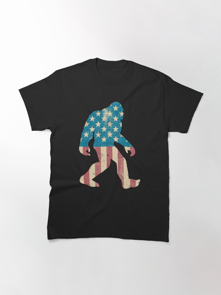 Merica American Flag Sasquatch Bigfoot Gift Silhouette Gag Gift Classic T-Shirt July 4Th Tshirt, July 4Th Tee, Independence Premium Shirt