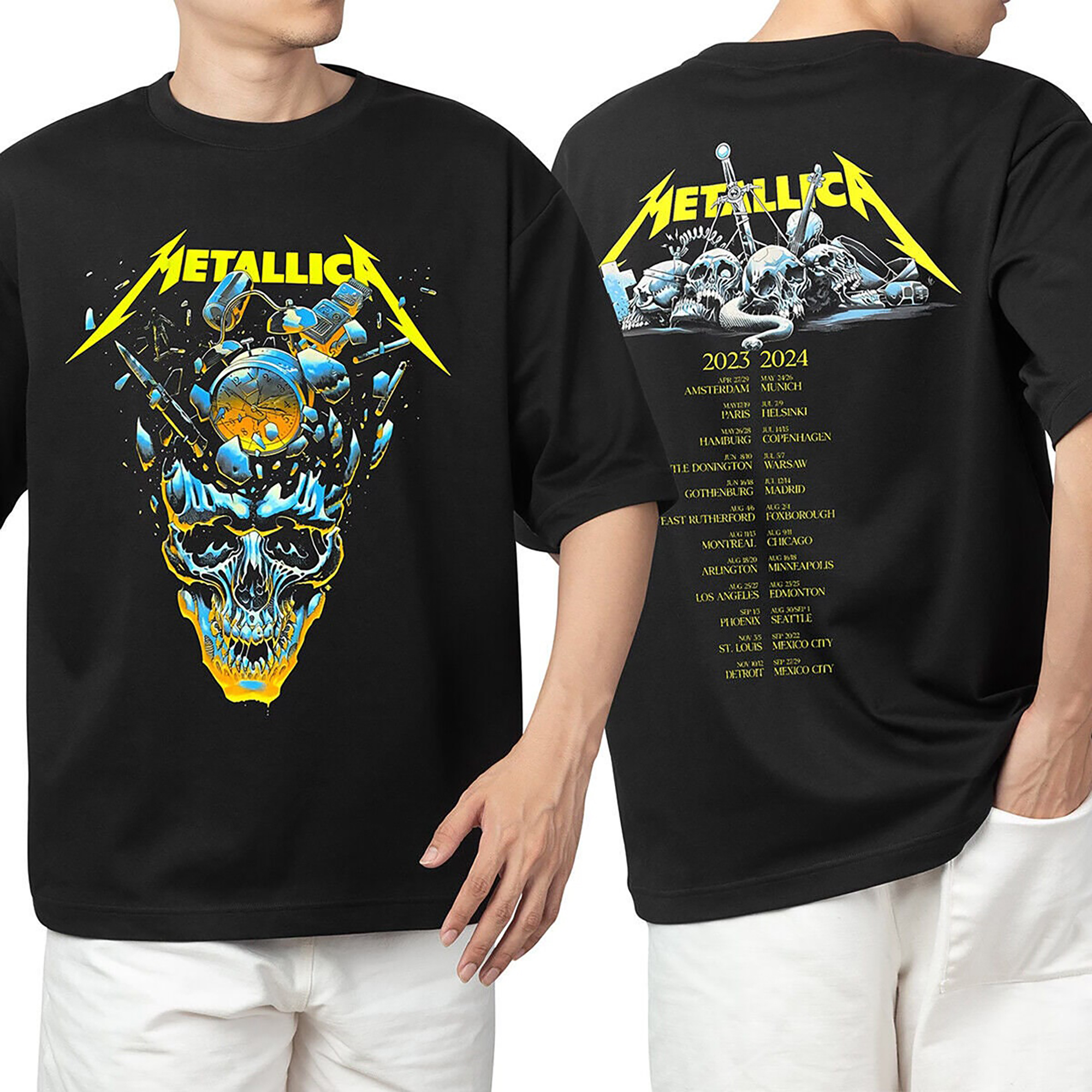 Metallica Band Metal Tour 2023 2024 Event Tshirt, Metallica Band Tee, Vintage Metallica Band Shirt, Metallica Band Shirt