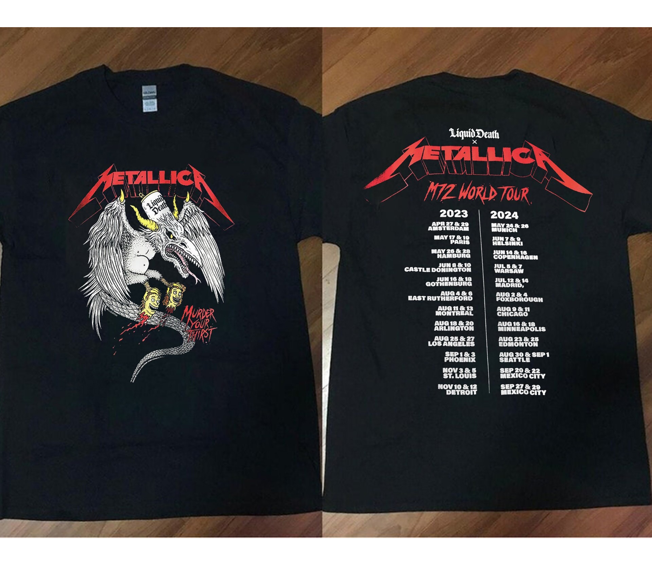 Metallica Band Tour Shirt, Premium Shirt, Ablum Music Shirt, Fan Shirt, Tour Shirt