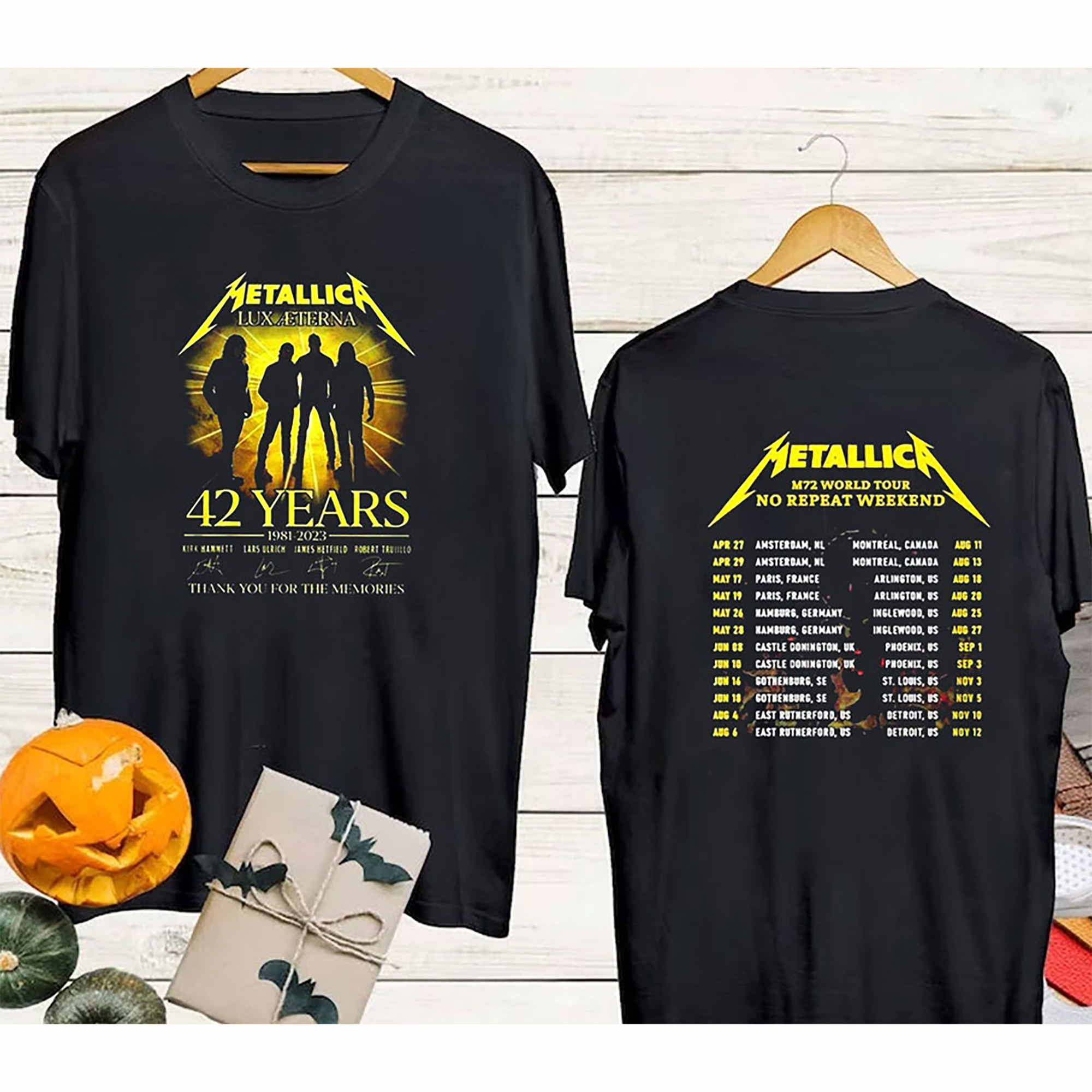 Metallica World Tour Date 2023-2024 Shirt, Music Rock Festival Shirt, Rock N Roll Shirt, Metallica Tshirt