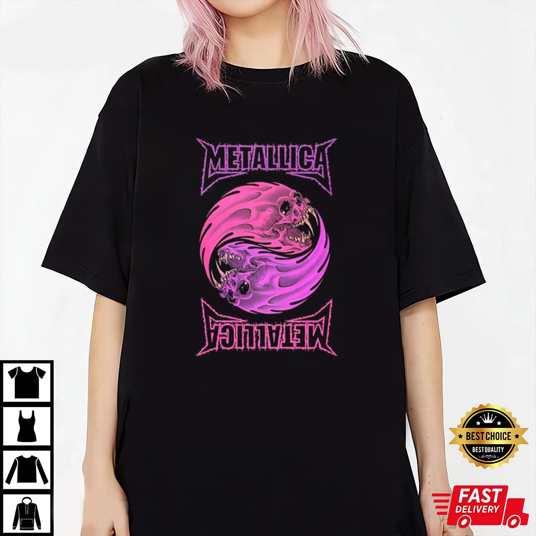 Metallica Yin Yang Purple Womens T-Shirt, Premium Shirt