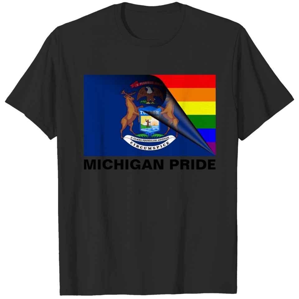 Michigan Pride Lgbt Rainbow Flag T-Shirt