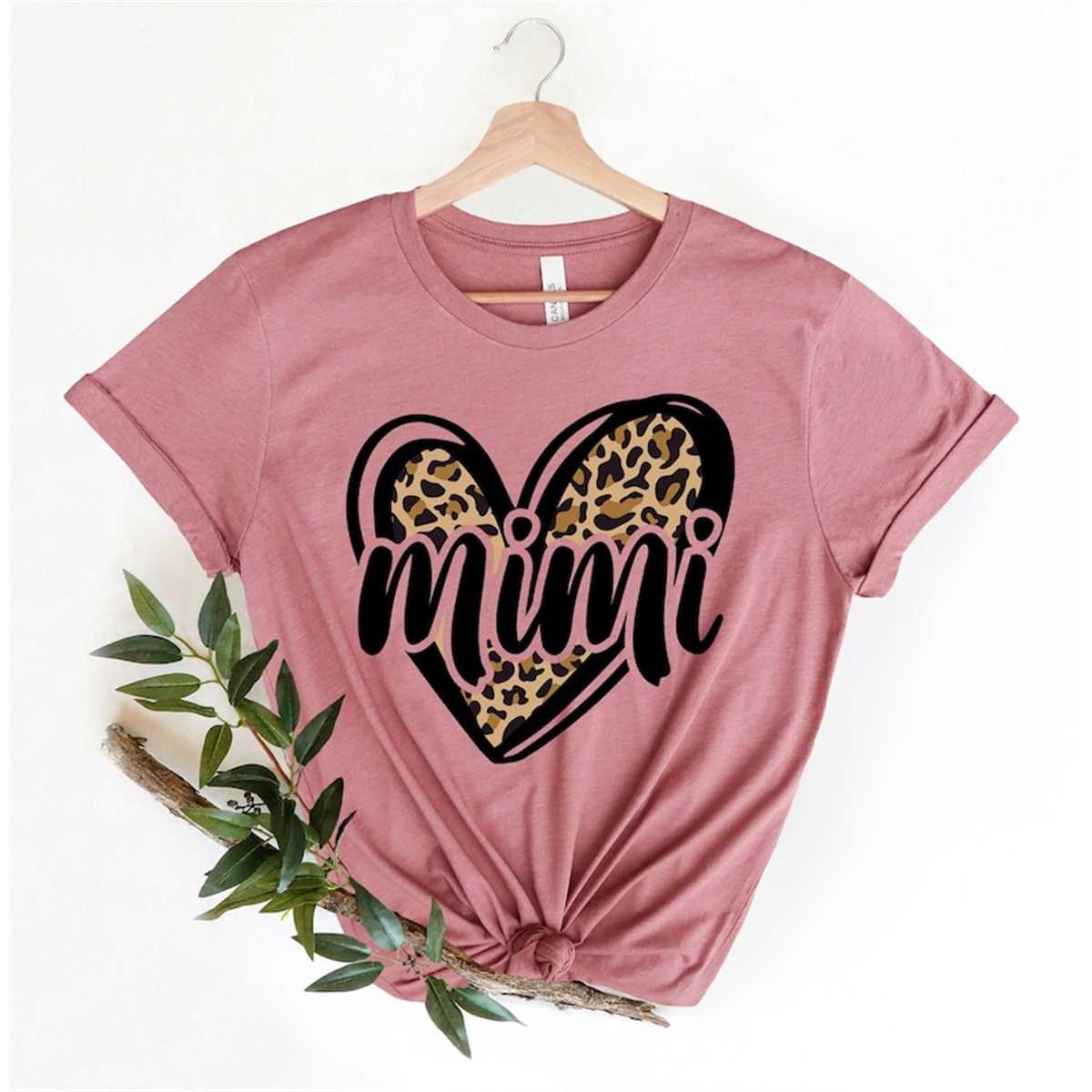 Mimi Leopard Print Hearts T-Shirt, Premium Shirt, Mom Shirt, Mama Shirt, Mother'S Day Shirt