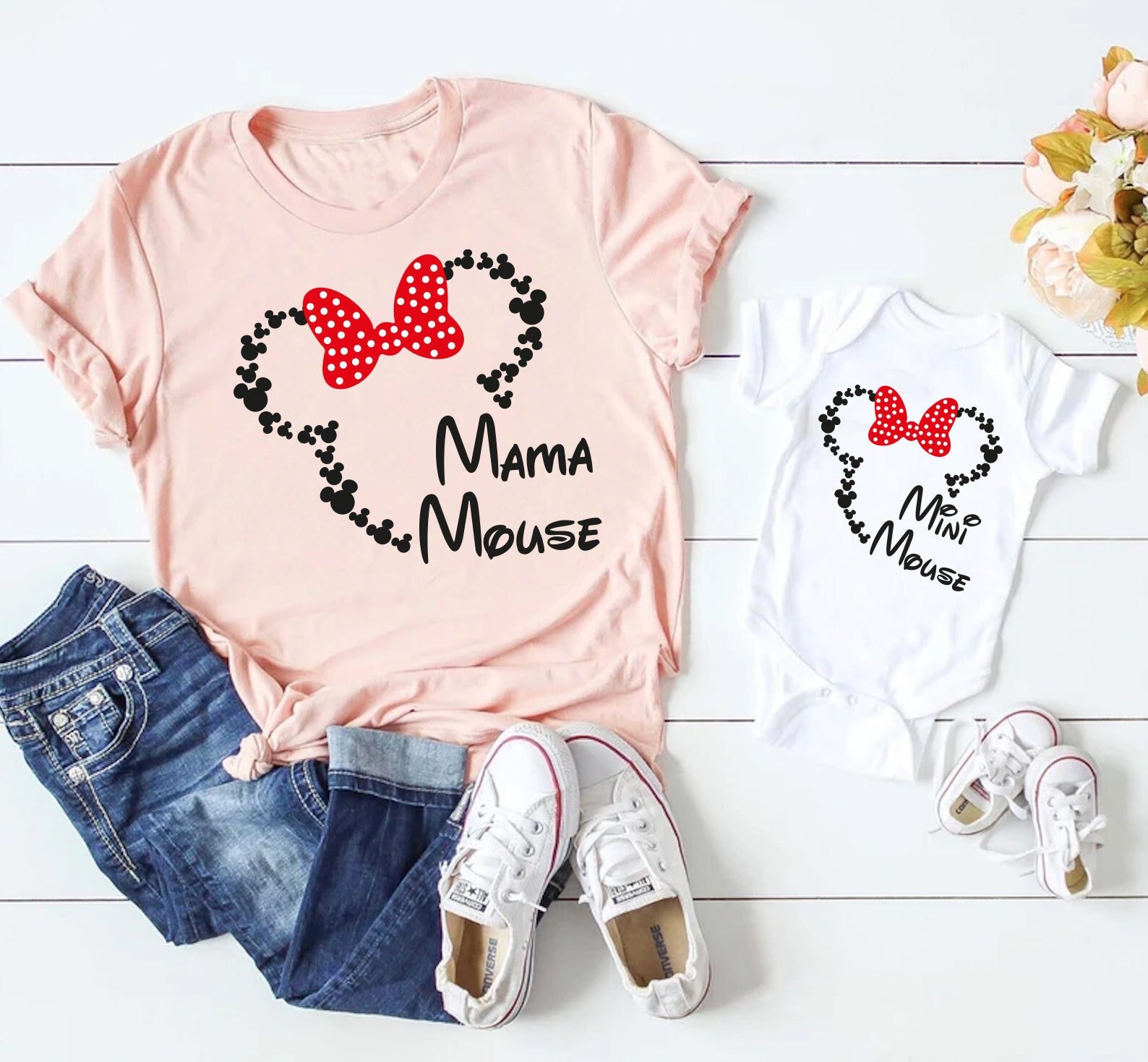 Minnie Mouse Bow T-Shirt, Mom Shirt, Mama T- Shirt, Premium Shirt