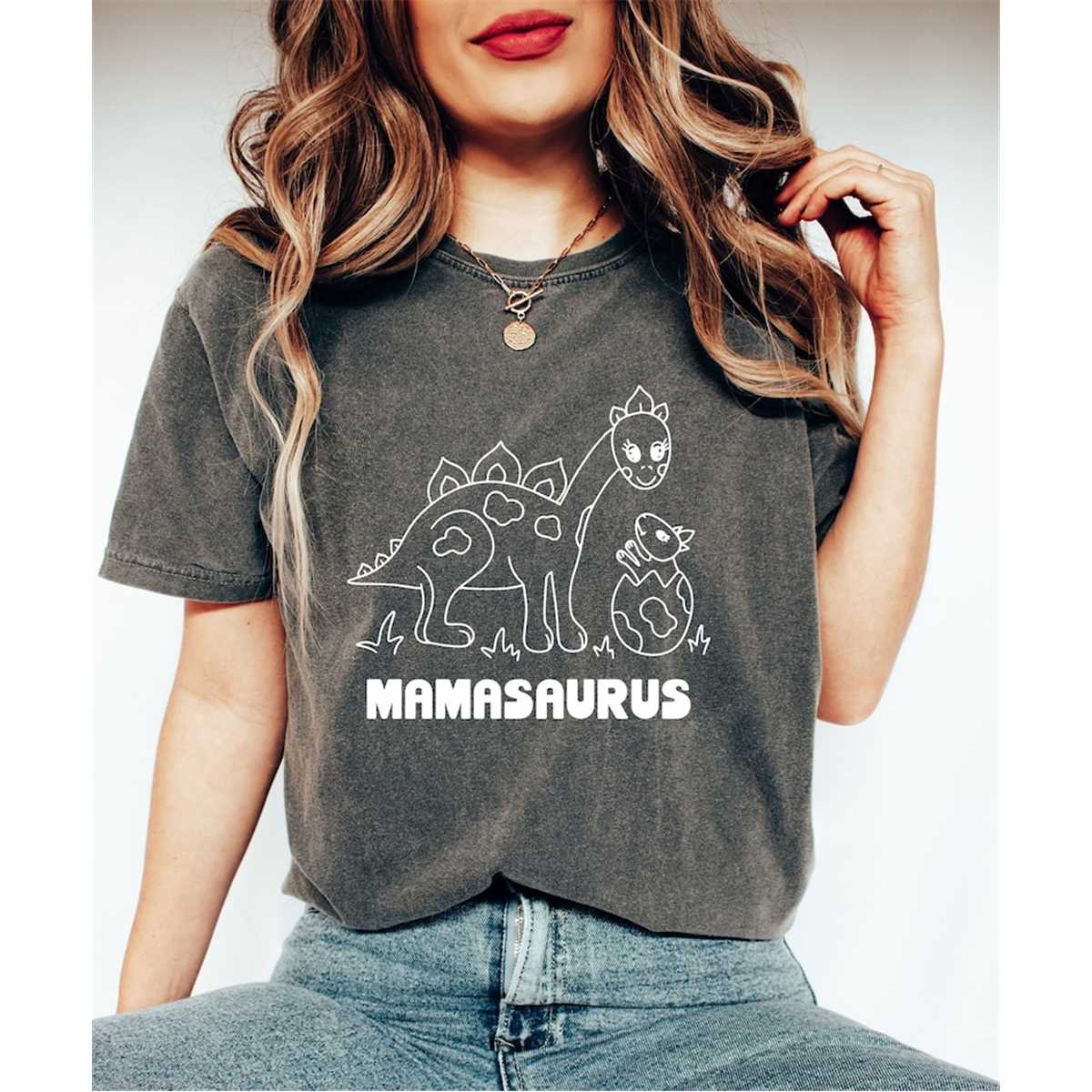 Mom Baby Dinosaurs Shirt For Mothers Day Shirt, Mom Shirt, Mama Tee, Premium T- Shirt