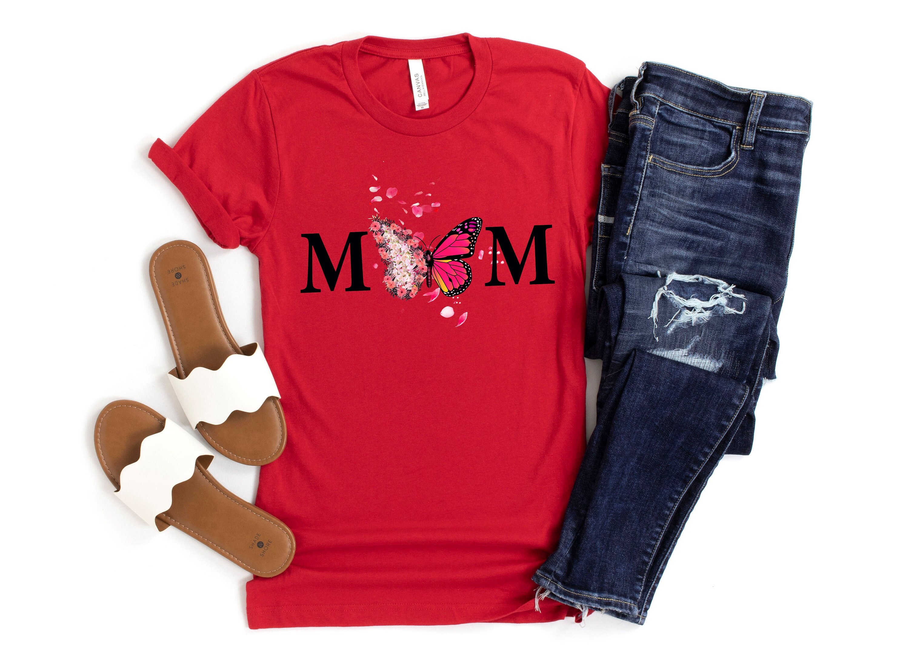 Mom Butterfly T-Shirt, Mom Shirt, Mama Shirt, Premium Shirt 24