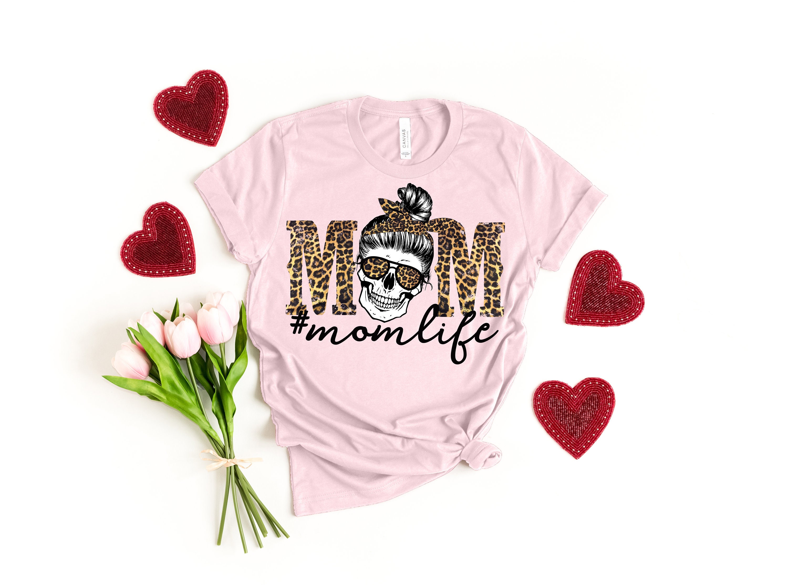 Mom Cheetah Print T-Shirt, Mom Shirt, Mama T- Shirt, Premium Shirt
