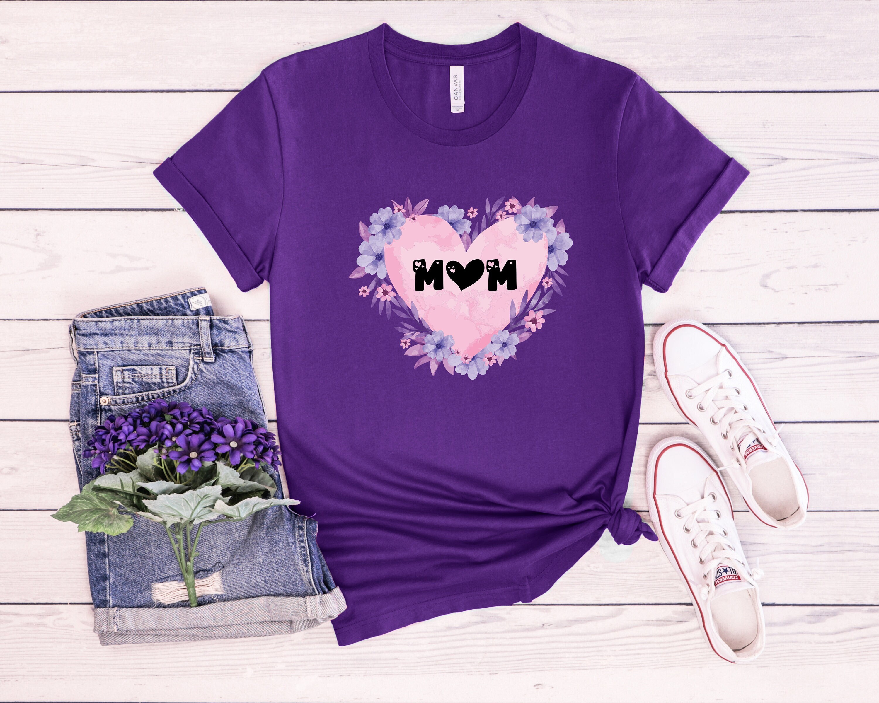 Mom Heart T-Shirt, Mom Shirt, Mama Shirt, Premium Shirt 4