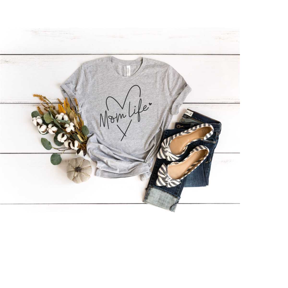 Mom Life Heart T-Shirt, Mom Shirt, Mama T- Shirt, Premium TShirt