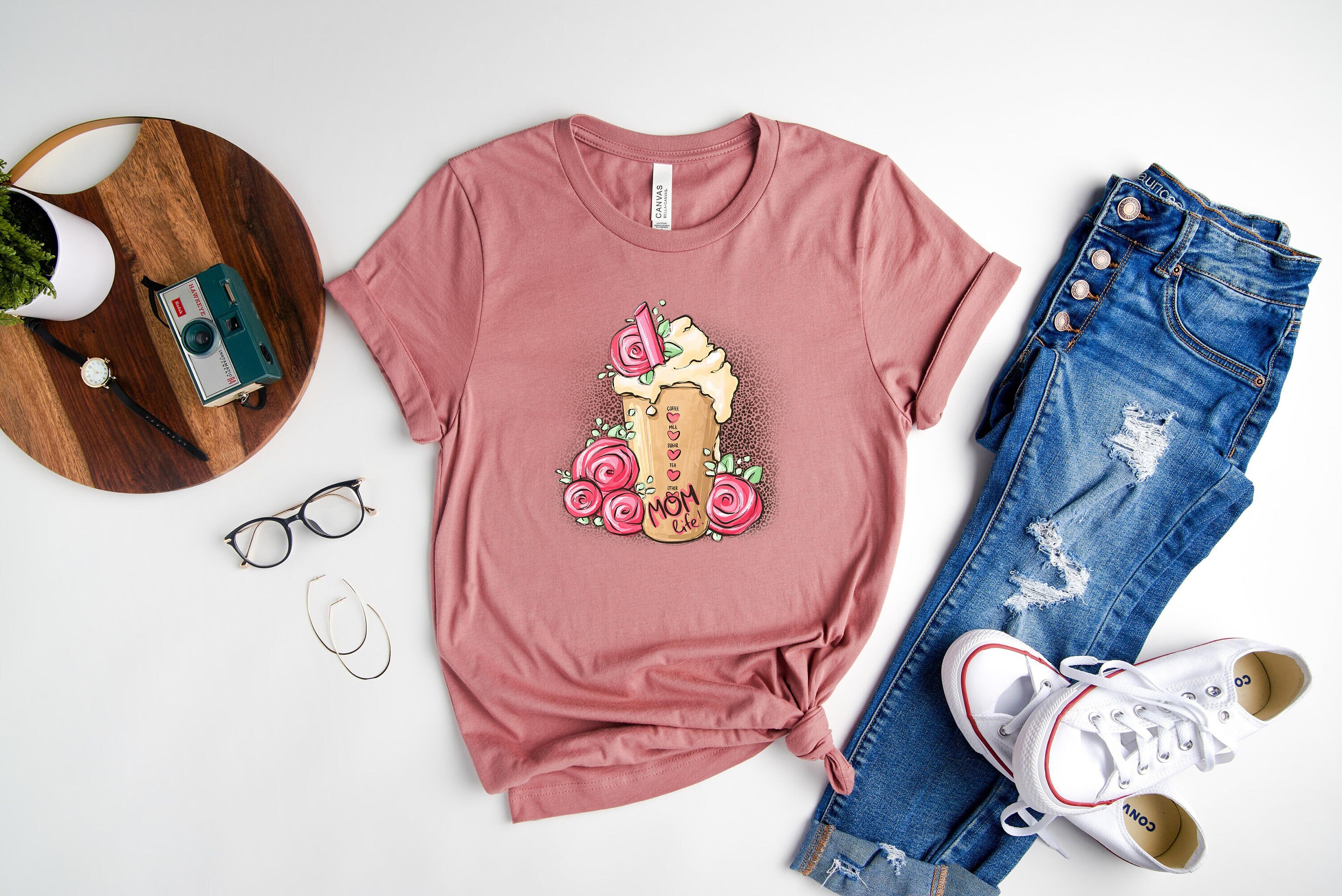 Mom Life Latte T-Shirt, Mom Shirt, Mama T- Shirt, Premium Shirt