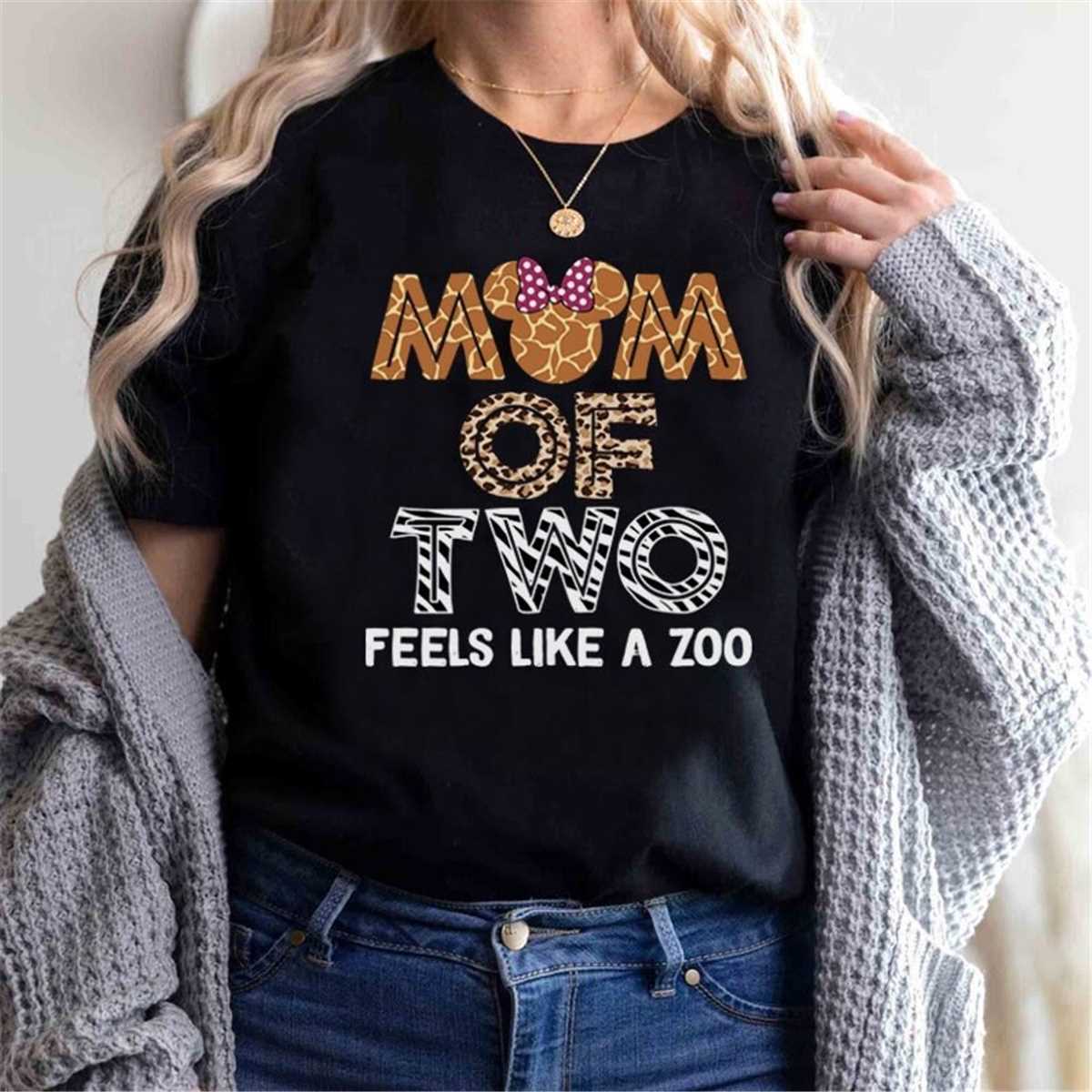 Mom Of Two Feels Like A Zoo T-Shirt, Mom Shirt, Mama T- Shirt, Premium Shirt