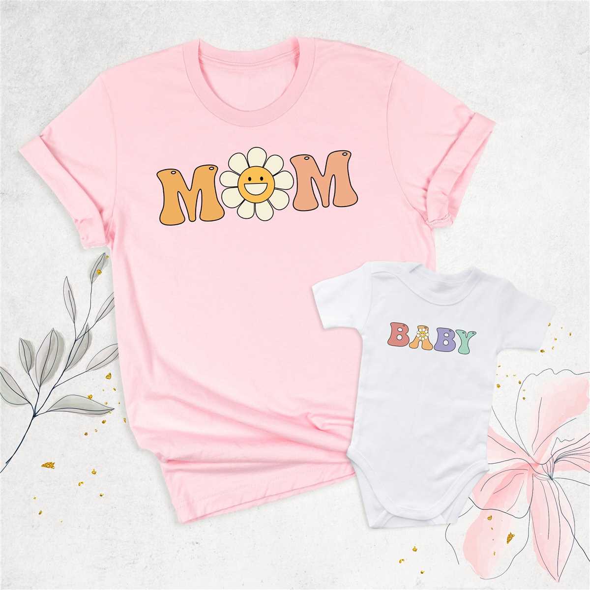 Mommy And Me Daisy T-Shirt, Mom Shirt, Mama T- Shirt, Premium Shirt