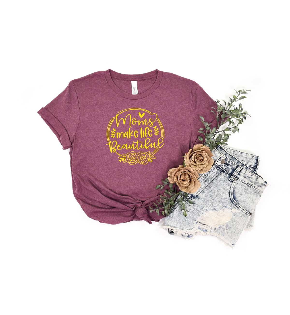 Moms Make Life Beautiful T-Shirt, Mom Shirt, Mama Shirt, Premium Shirt 7