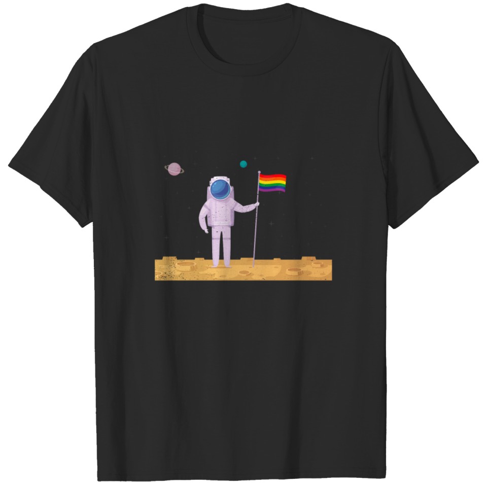 Moon Cosmonaut Gay Pride Lgbt Gift T-Shirt