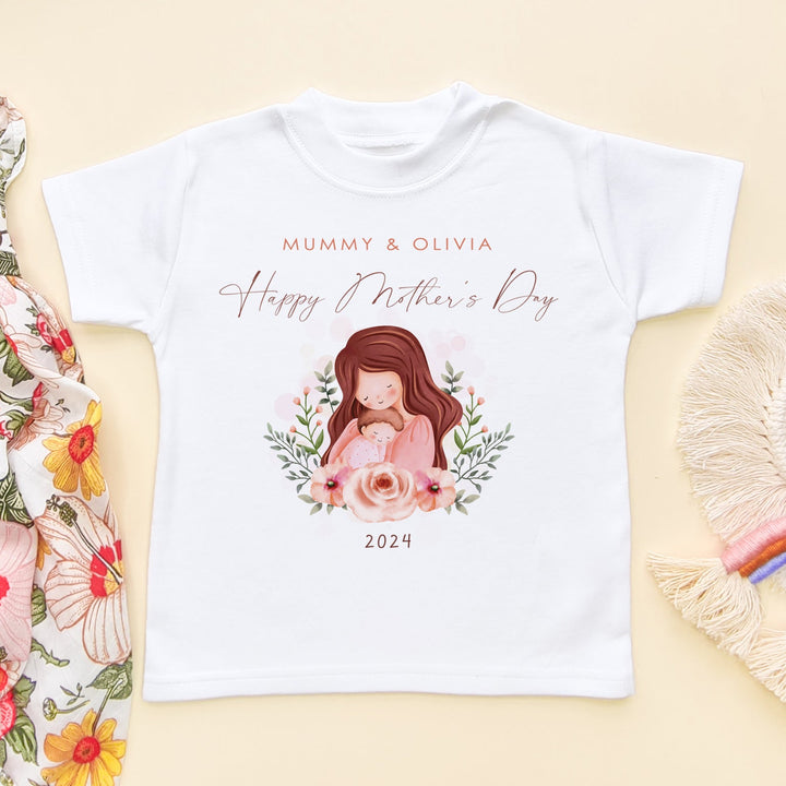 Mother And Baby Personalised Happy Mother'S Day 2024 T Shirt