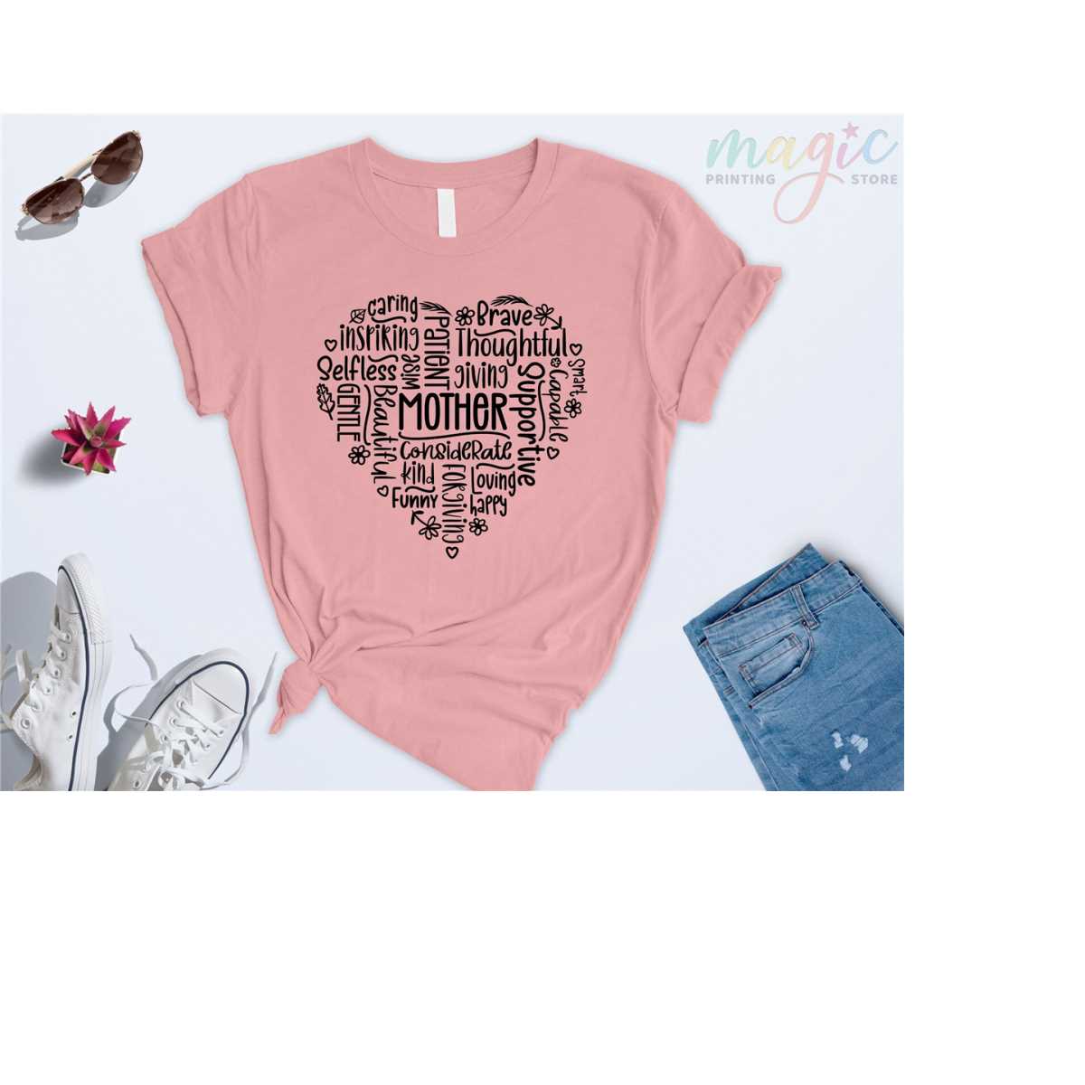 Mother Heart T-Shirt, Mom Shirt, Mama Shirt, Premium Shirt 5