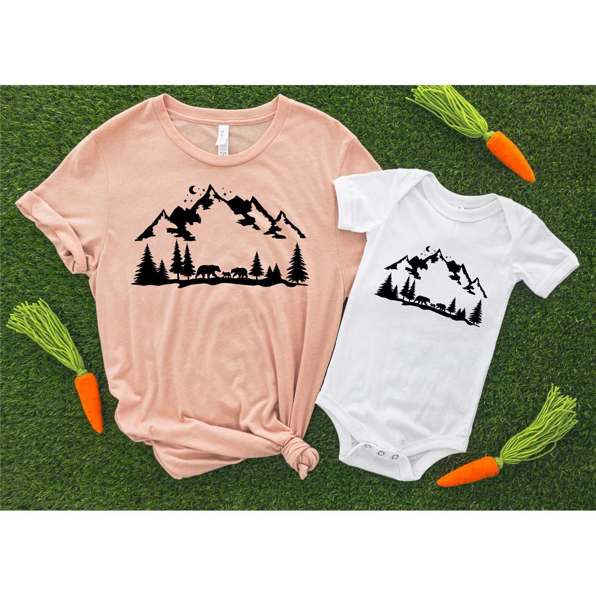 Mountain Silhouette Mom And Baby Shirt, Mom Shirt, Mama Shirt, Mother's Day Shirt, Shirt For Mom