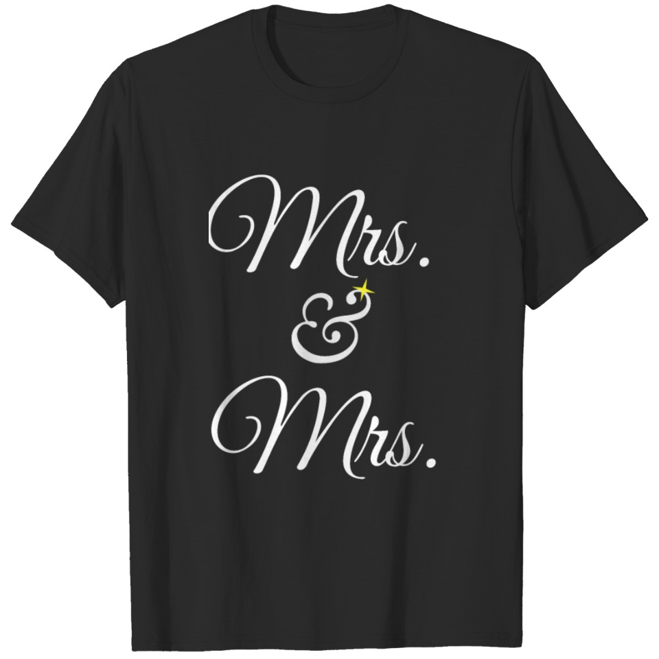 Mrs & Mrs | Lgbt Wedding Gay Lesbian Love Gift T-Shirt
