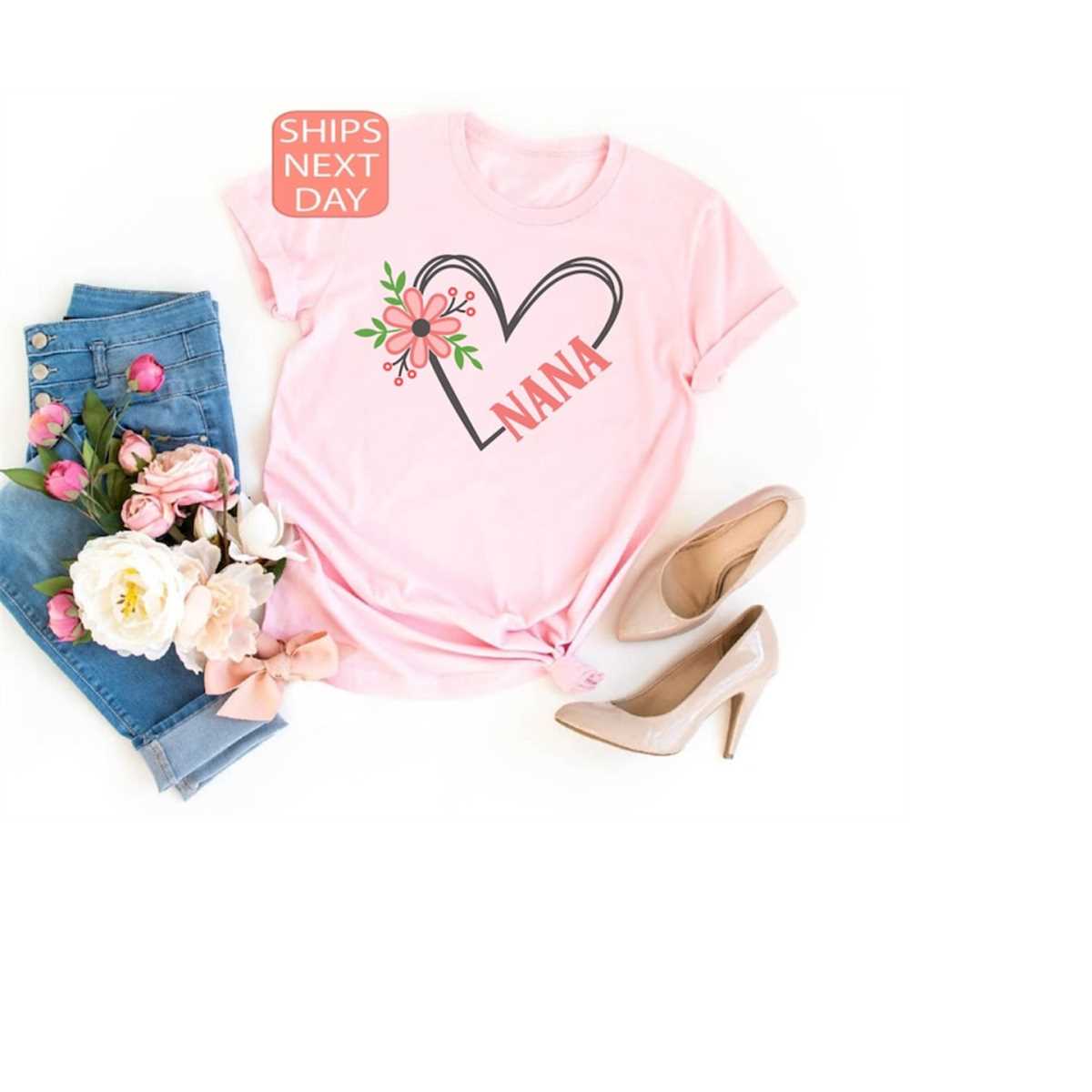 Nana With Heart T-Shirt, Mom Shirt, Mama Shirt, Premium Shirt 18