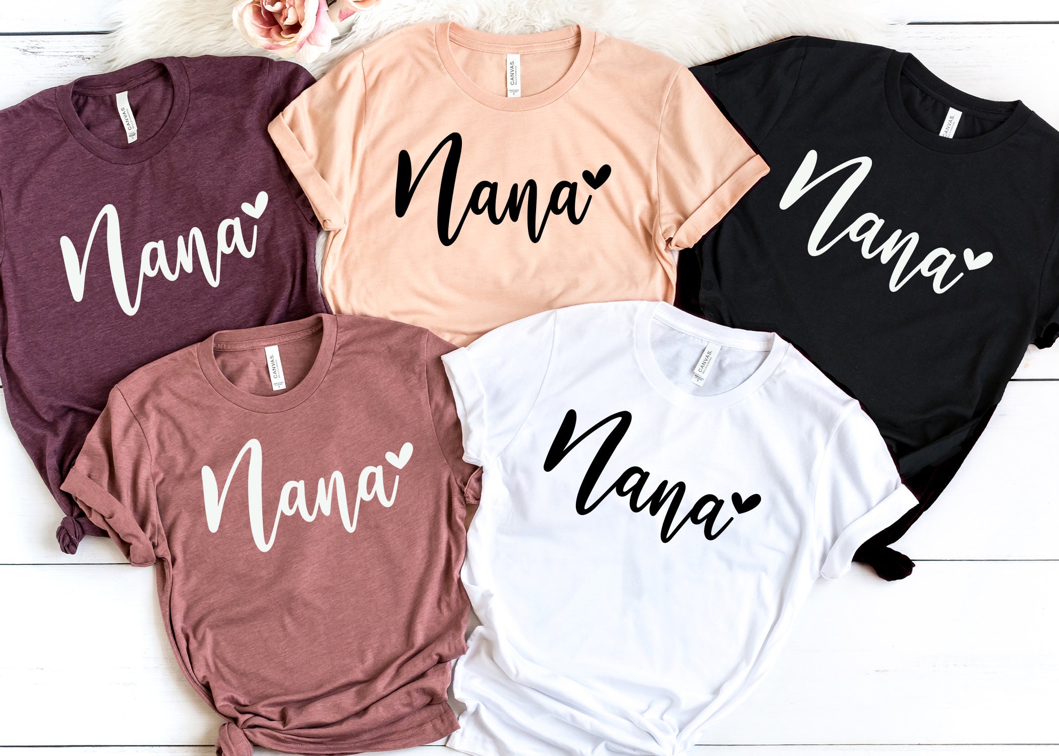 Nana With Heart T-Shirt, Mom Shirt, Mama T- Shirt, Premium TShirt